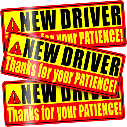 PSLER 3 Pcs New Driver Magnet for Car - Student Driver Car Magnet Funny Be Patient Student Driver Magnet Rookie Driver Car Bumper Magnets New Driver Teen Boys Girls