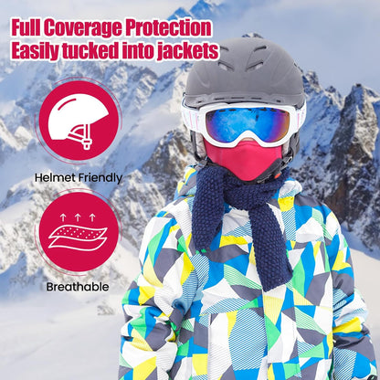 Kinder Sturmhaube Skimaske Kinder Schal Kinder Fleece Nackenwärmer Kälteschutz Gesichtsmaske für Jungen Mädchen Schwarz