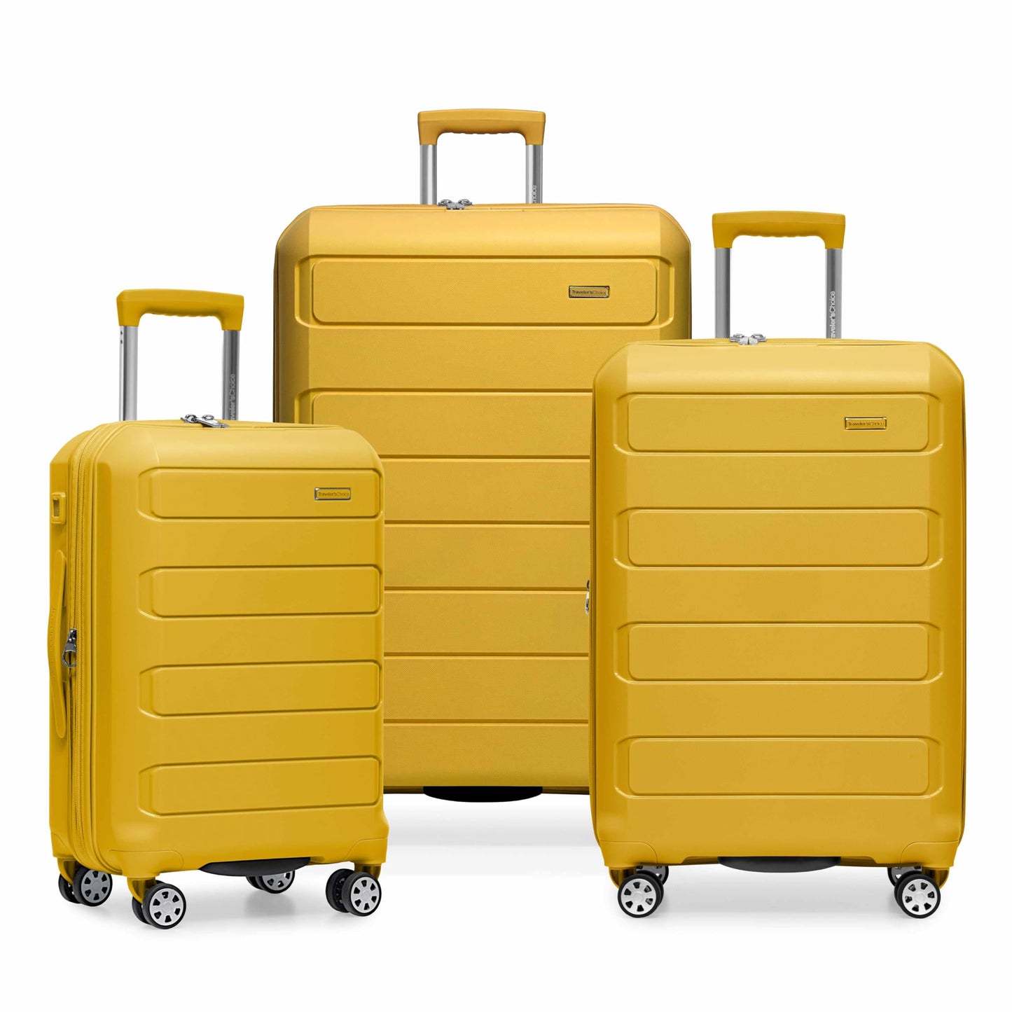 Traveler's Choice Pagosa Hardshell Expandable Luggage with Spinner Wheels, Slate Blue, 3-Piece Set (22/27/30)