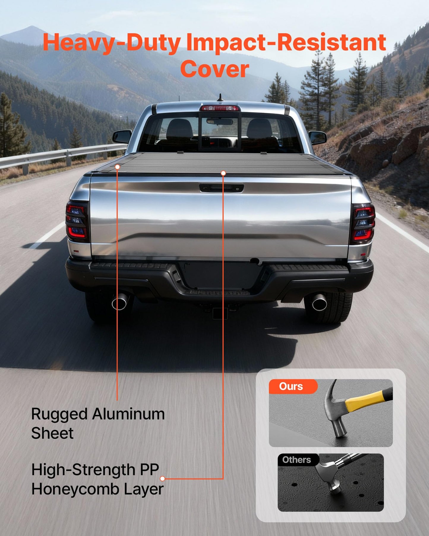 VEVOR Weiche aufrollbare Ladeflächenabdeckung, kompatibel mit 2019–2024 Dodge Ram 1500 Classic, 2003–2025 Ram 2500 3500, passend für 1,95 m (6 Fuß 4 Zoll/76 Zoll) Ladefläche, PVC-Abdeckung mit Aluminiumlegierungsstangen