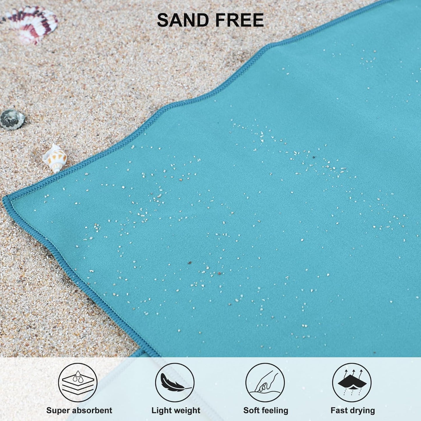 Rainleaf Mikrofaserhandtuch, perfekt für Reisen, Fitnessstudio und Camping. Schnell trocknend - Super saugfähig - Ultra kompakt - Leicht. Geeignet für Ausflüge, Strand, Dusche, Rucksackreisen, Schwimmbad