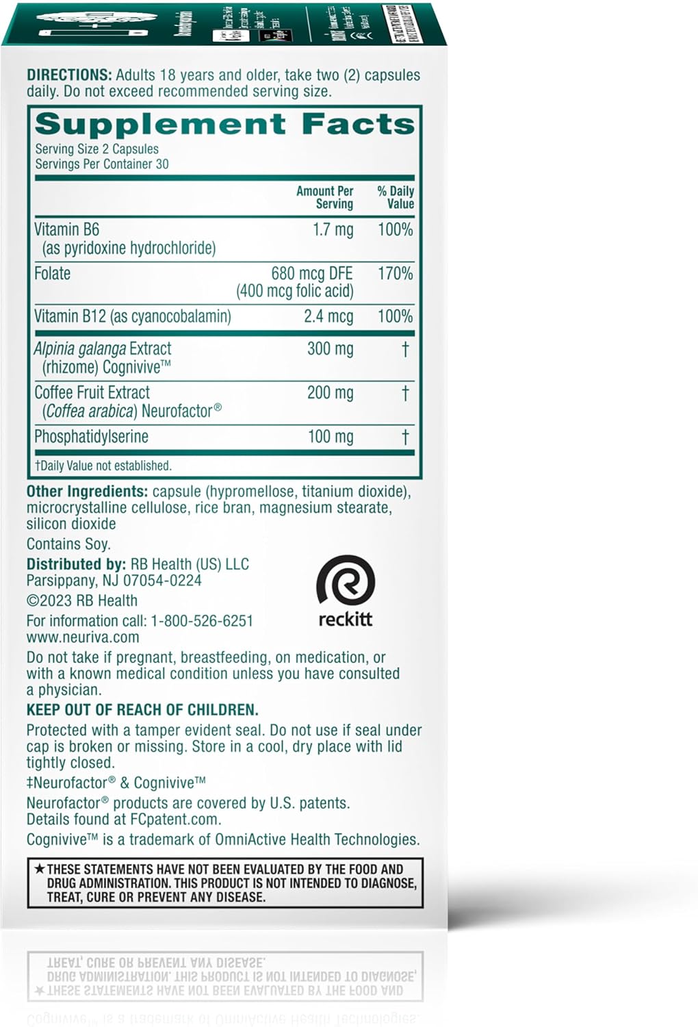NEURIVA Ultra Brain Supplements for Memory and Focus, Phosphatidylserine, Cognivive, Neurofactor, Folic Acid, Vitamin B12 & Vitamin B6, 60 Count Capsules (Pack of 12)