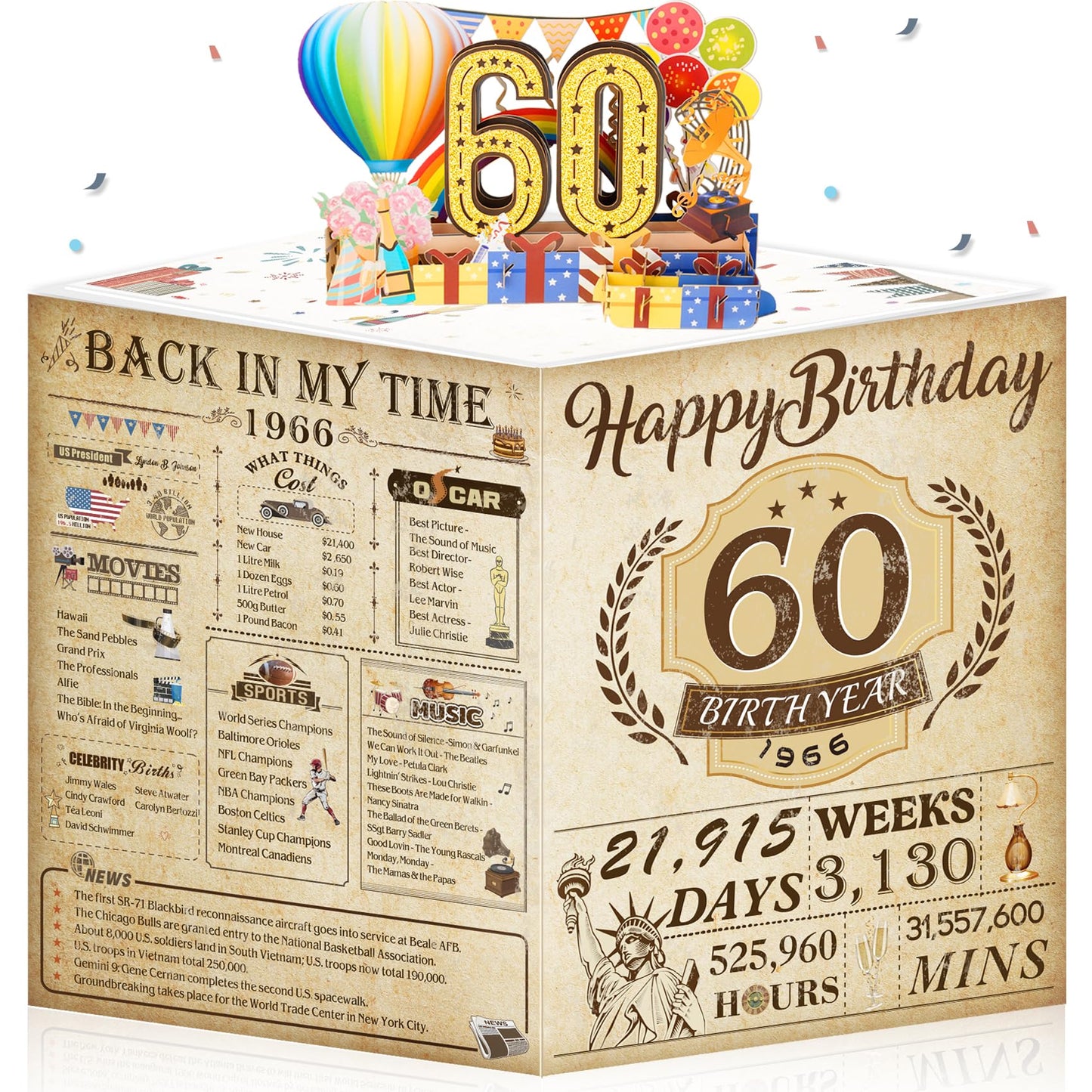 21st Birthday Card,3D Pop Up Funny 21st Birthday Decorations for Girls Granddaughter Sister,Happy 21 Year Old Birthday Gift for Daughter,Great 21Year Old Gifts Idea for Her,Jumbo Rose Glod In 2005
