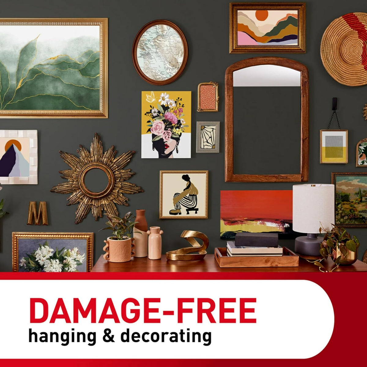 Command 20 Lb XL Heavyweight Picture Hanging Strips, Damage Free Hanging Picture Hangers, Heavy Duty Wall Hanging Strips for Back to School Dorm Organization, 10 White Adhesive Strip Pairs