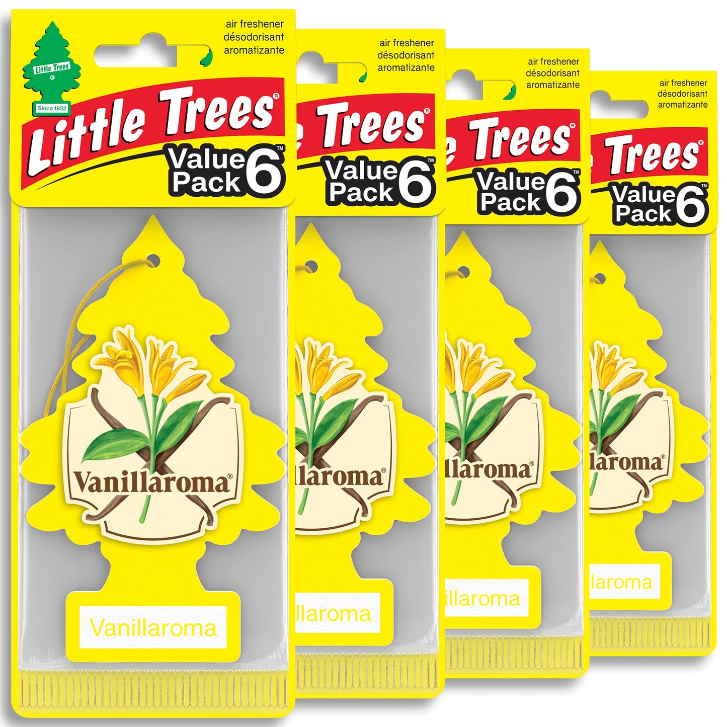 LITTLE TREES Car Air Freshener | Hanging Tree Provides Long Lasting Scent for Auto and Home | Black Ice, 24 Air Fresheners