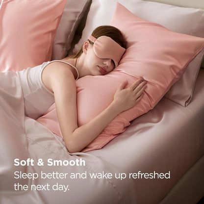Bedsure Satin-Kissenbezug, Queen-Size, 2er-Pack, Seidenkissenbezügen ähnlich, seidige Kissenhüllen mit Hotelverschluss, Raumdeko, Valentinsgeschenke für Frauen und Männer, Grau, 50x75 cm