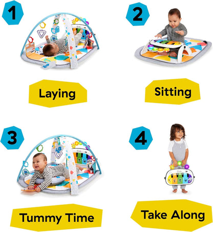 Baby Einstein 4-in-1 Kickin' Tunes Musik- und Sprachspielmatte und Klavier-Bauchlage-Aktivitätsmatte