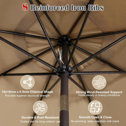 Blissun 9' Outdoor Patio Umbrella: A Sturdy and Stylish Shade Solution