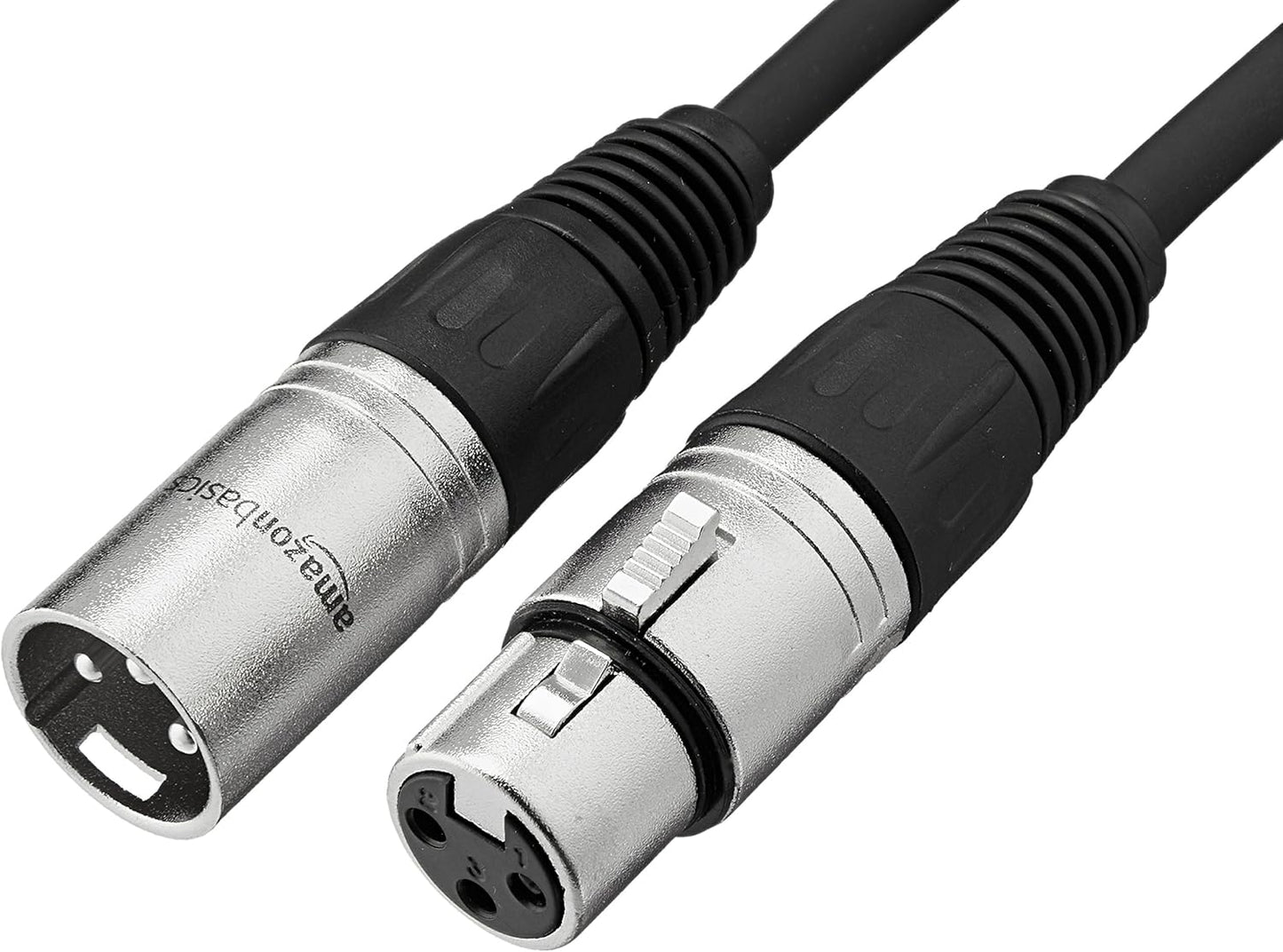 Amazon Basics XLR-Mikrofonkabel für Tonstudio-Lautsprecher, PA-System, Vollkupferleiter, 3 m, Schwarz