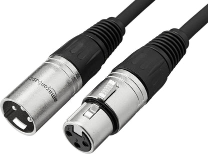 Amazon Basics XLR-Mikrofonkabel für Tonstudio-Lautsprecher, PA-System, Vollkupferleiter, 3 m, Schwarz