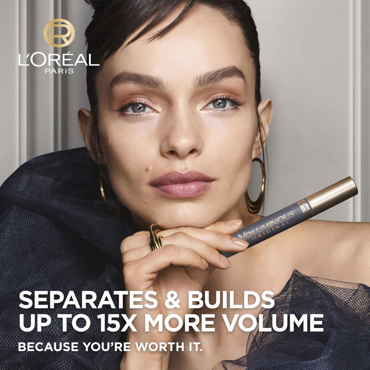 L'Oréal Paris Voluminous Original Mascara, Wimpern tuschen für Volumen und Trennung, nicht verklumpende Formel für weiche und geschmeidige Wimpern, Blackest Black 8,5ml