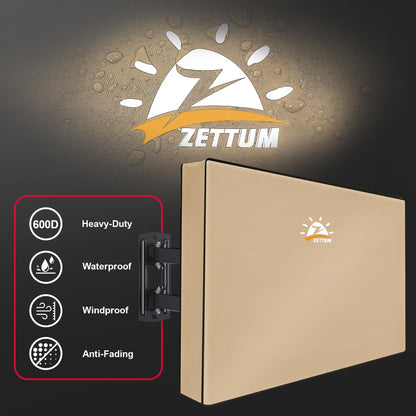 Zettum Outdoor TV Cover 58 Inch - 600D TV Cover Weatherproof & Waterproof for 55 to 58 Inch Outdoor TV, Heavy Duty TV Enclosure Protector for Outside Flat Screen TV (Size: 55"L x 6"D x 36"H)
