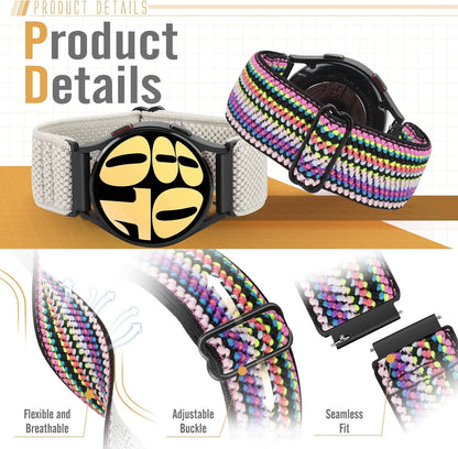 Runostrich Schnellverschluss-Nylon-Uhrenarmband - Breitenwahl - 18mm, 19mm, 20mm, 22mm, 24mm elastische Uhrenarmbänder verstellbares dehnbares Solo Loop Sport Nylon Ersatzarmband für Damen Herren, 3 Stück
