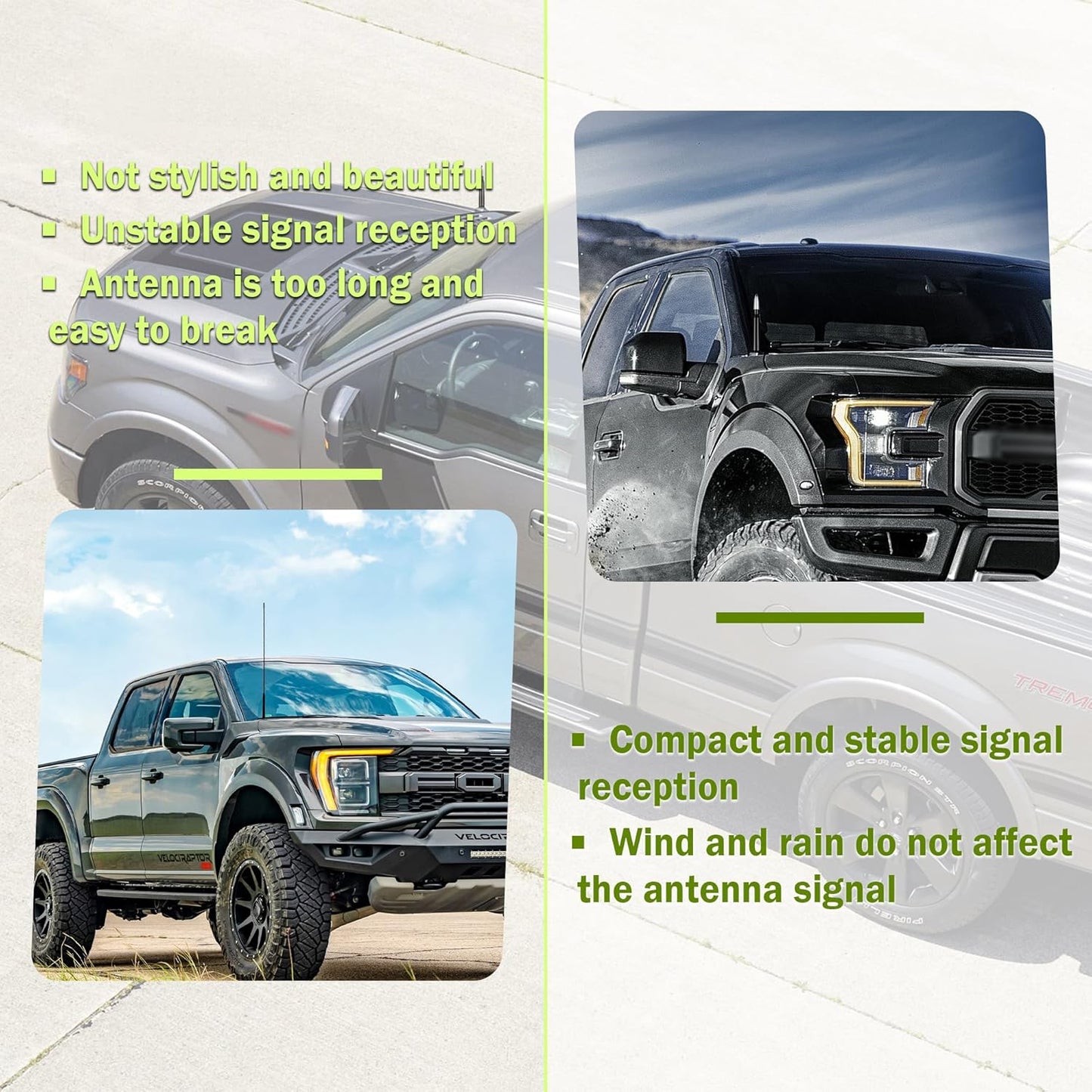Auto-Kugelantenne mit Adapter & Unterlegscheibe, Auto Zubehör Außen AM/FM Radio Antenne für Auto Dekoration und Signalverbesserung, Essentieller LKW Auto Antennenersatz (Schwarz)