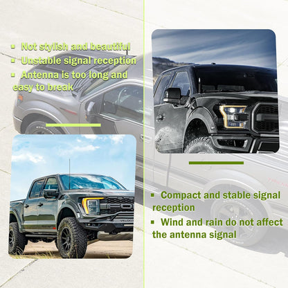 Auto-Kugelantenne mit Adapter & Unterlegscheibe, Auto Zubehör Außen AM/FM Radio Antenne für Auto Dekoration und Signalverbesserung, Essentieller LKW Auto Antennenersatz (Schwarz)