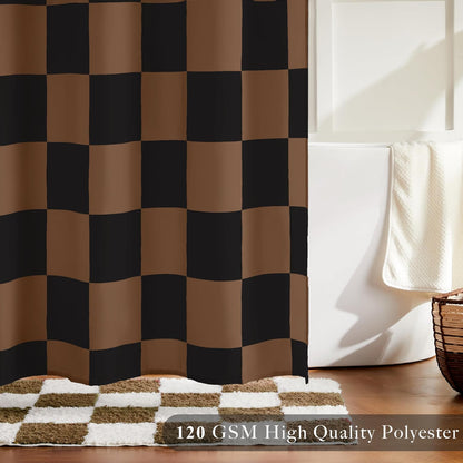 Ohocut Checkered Shower Curtain: A Cute and Practical Addition to Your Bathroom