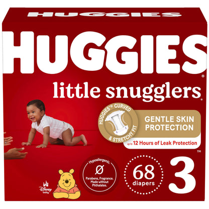 HUGGIES Newborn Diapers - HUGGIES Little Snugglers Disposable Baby Diapers, 84ct, Giga Pack