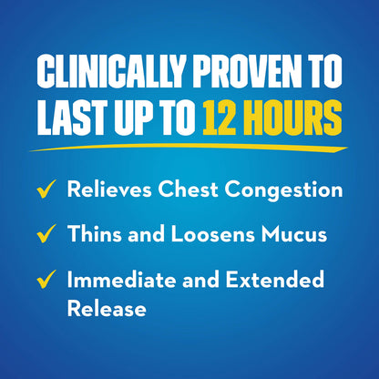 Mucinex Maximum Strength 12 Hour Chest Congestion Expectorant Relief Tablets, 1200 mg, 28 Count, Thins & Loosens Mucus (Pack of 3)