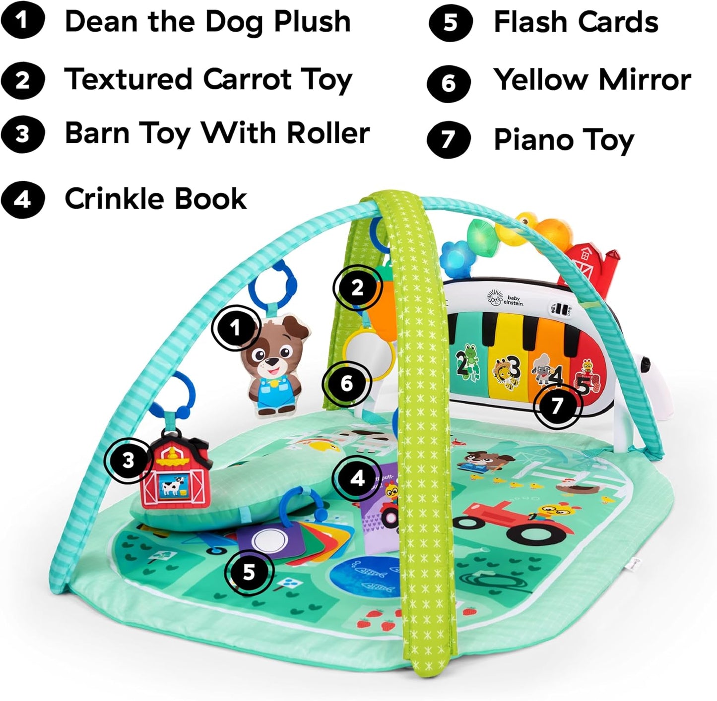 Baby Einstein 4-in-1 Kickin' Tunes Musik- und Sprachspielmatte und Klavier-Bauchlage-Aktivitätsmatte