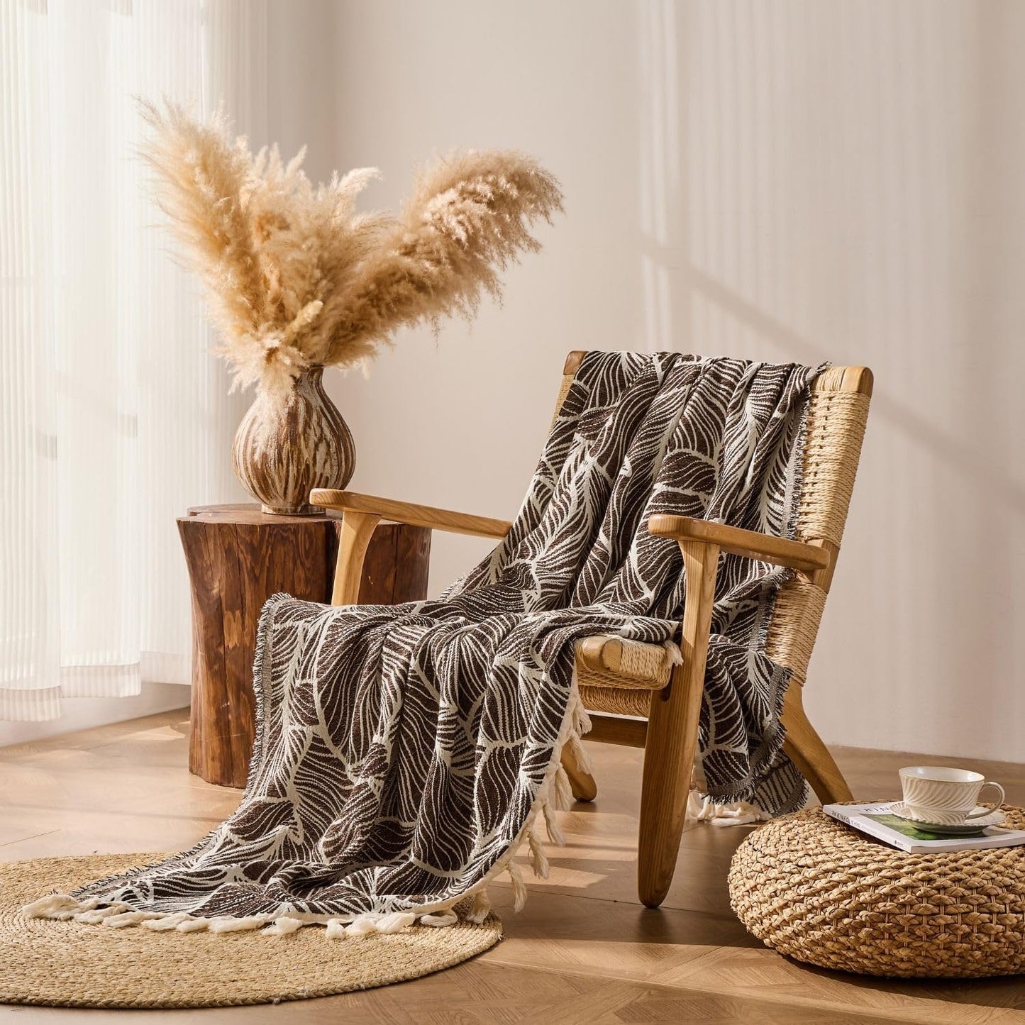 Cozy Up with the DOWN HOME Chenille Cotton Throw Blanket