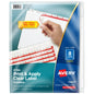 Avery 5 Tab Dividers for 3 Ring Binder, Easy Print & Apply Clear Label Strip, Index Maker Customizable White Tabs, 50 Sets (11556)