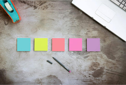 Post-it Super Sticky Haftnotizen, 5 Haftnotizblöcke, 76 x 76 mm, Schulbedarf, Bürobedarf, Haftnotizen für vertikale Flächen, Monitore, Wände und Fenster, Supernova Neons Kollektion