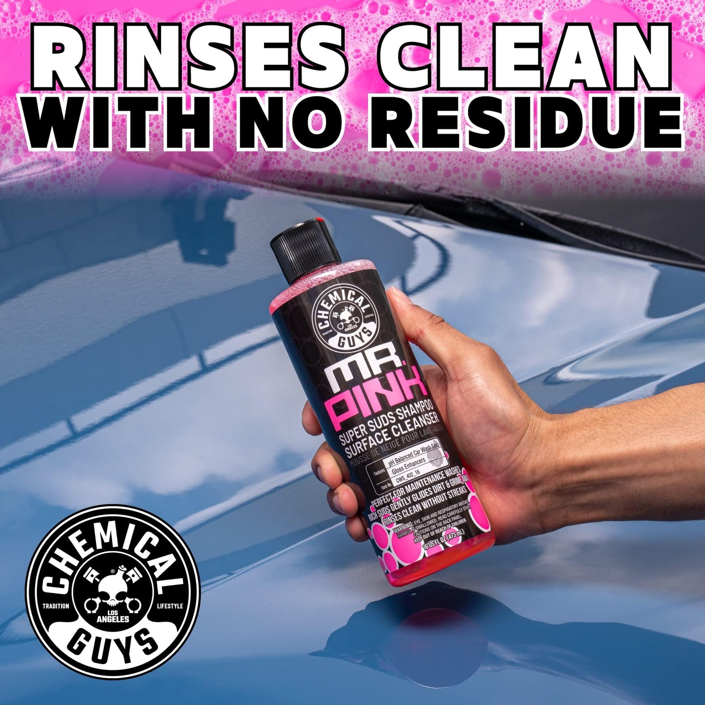 Chemical Guys Mr. Pink Car Wash Soap - 64 oz Super Suds Foaming Car Wash Soap for Cannon, Blaster, or Bucket Washing - pH Balanced, Safe on Wax, Sealant, Ceramic, and Clear Coat Finishes