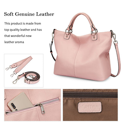 Kattee Damen Weiche Echtleder Tragetasche Schultertasche Handtasche