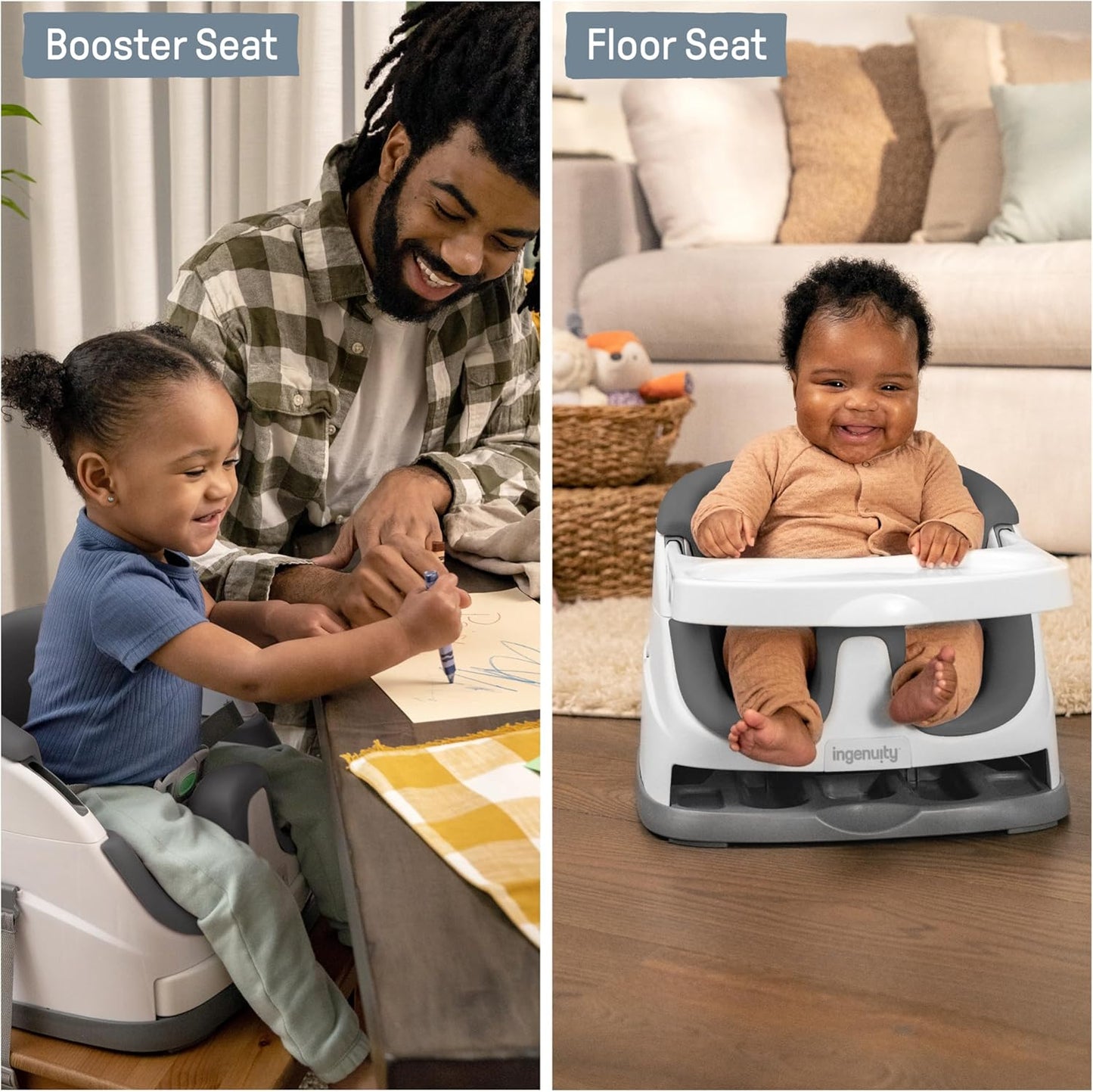 Ingenuity Baby Base 2-in-1 Sitzerhöhung mit Esstablett – Night Sky