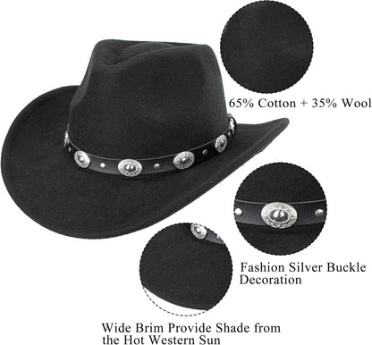 Cowboyhut für Jungen Mädchen Western Filzhut Fedora für Kinder 3-6 Jahre
