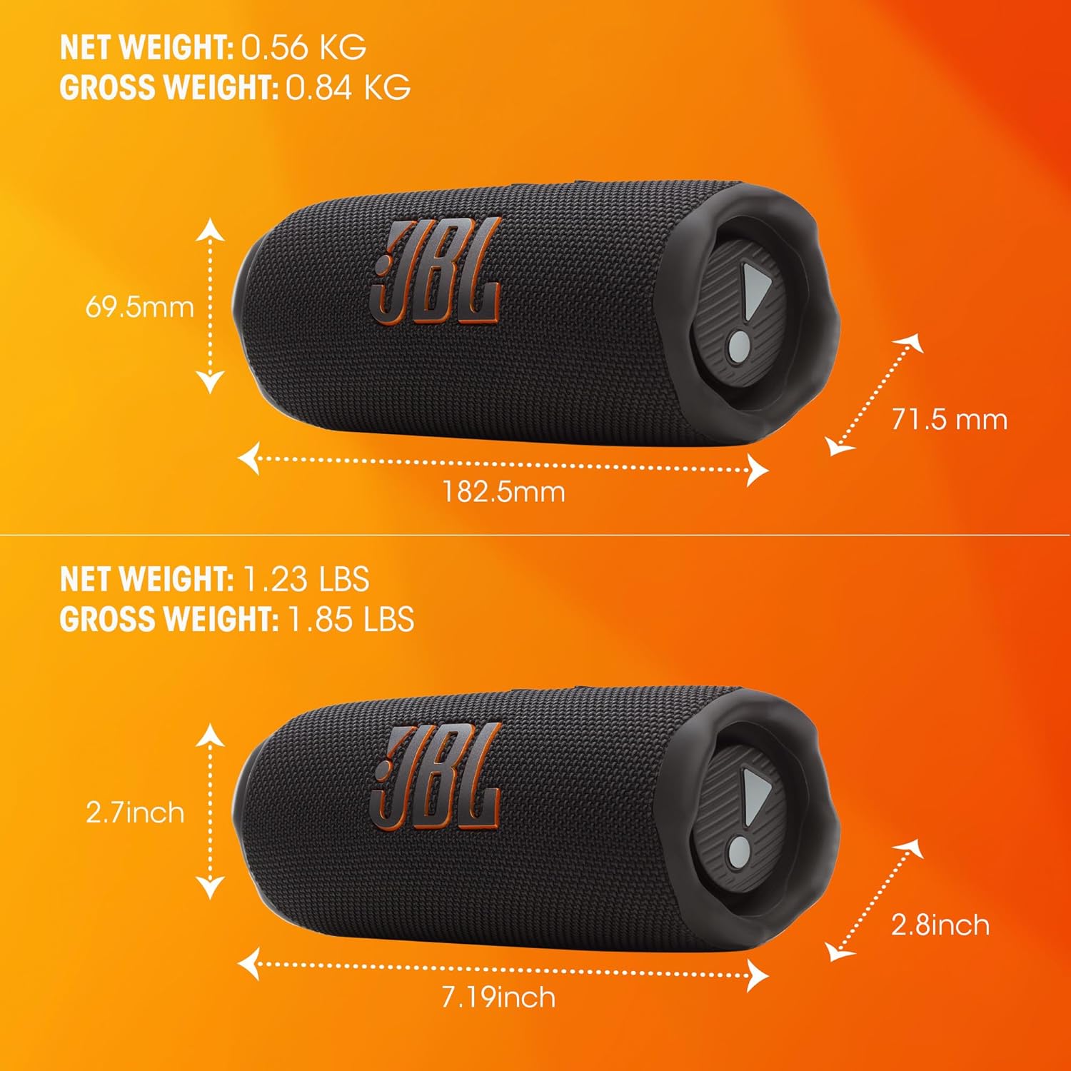 JBL Flip 7 - Portable Waterproof and Drop-Proof Speaker - Black