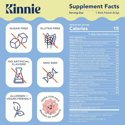 Kinnie Fueling Futures Bundle Pack - Multivitamin, Calm, and Immune Hydration - Sugar-Free with Probiotics, Magnesium & Electrolytes - 90 Stick Packs