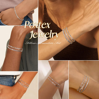 Goldarmbänder für Frauen Stapel Nicht Anlaufen, 14K Vergoldete Stapelbare Armbänder Set für Frauen Trendy, Wasserdicht Einfacher Schmuck Sets Geschenke Inklusive Perlen-/Kuban-/Büroklammer-/Fischgräten-/Seilglieder-Kette, Modeaccessoires