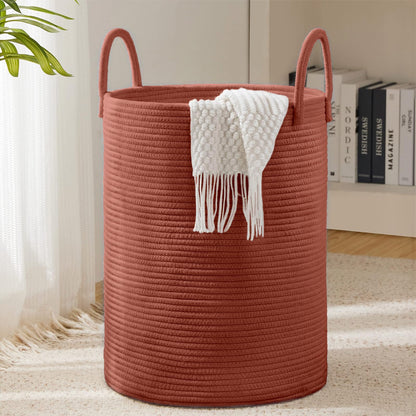 Woven Rope Laundry Hamper Basket by YOUDENOVA, 72L Tall Luandry Basket, Baby Nursery Hamper for Blanket Storage in Bedroom-Large-Jute