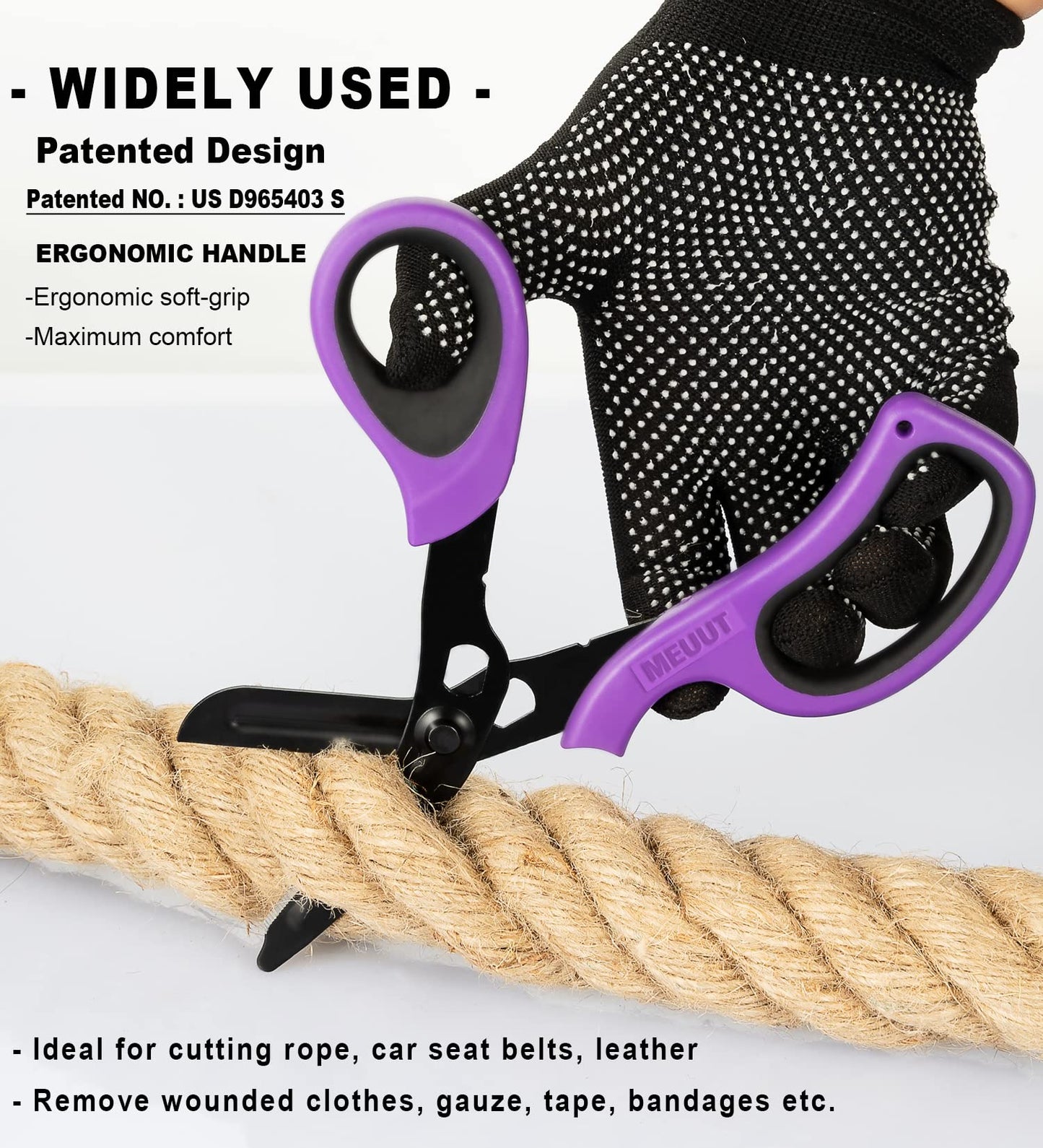 MEUUT 2 Pack Medical Scissors Trauma Shears for Left and Right Hand -Patented Bandage Scissors All Purpose with Non-Stick Blades, Surgical Grade Shears Stainless Steel EMT Scissors for Nurses EMT