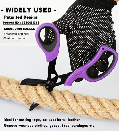 MEUUT 2 Pack Medical Scissors Trauma Shears for Left and Right Hand -Patented Bandage Scissors All Purpose with Non-Stick Blades, Surgical Grade Shears Stainless Steel EMT Scissors for Nurses EMT