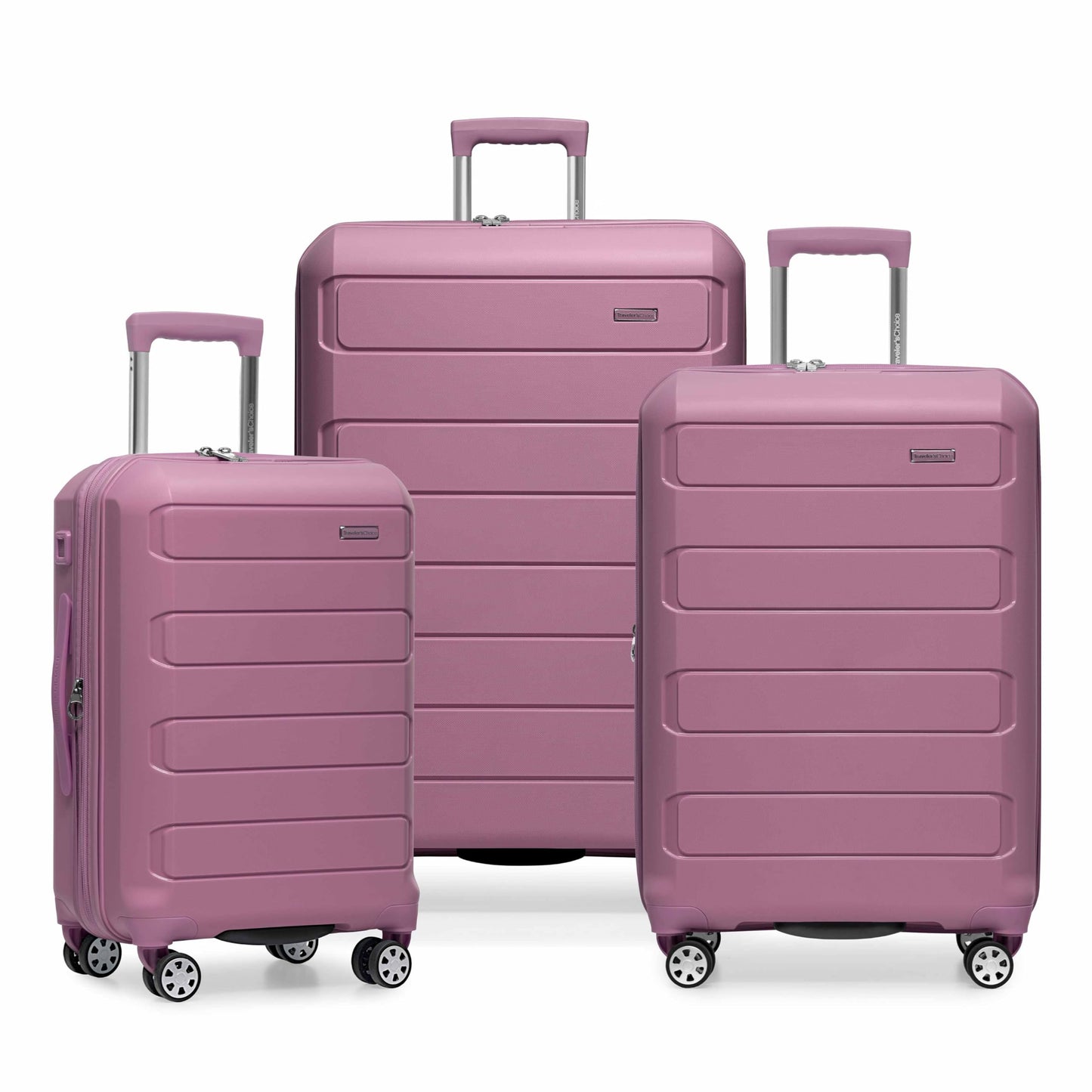 Traveler's Choice Pagosa Hardshell Expandable Luggage with Spinner Wheels, Slate Blue, 3-Piece Set (22/27/30)