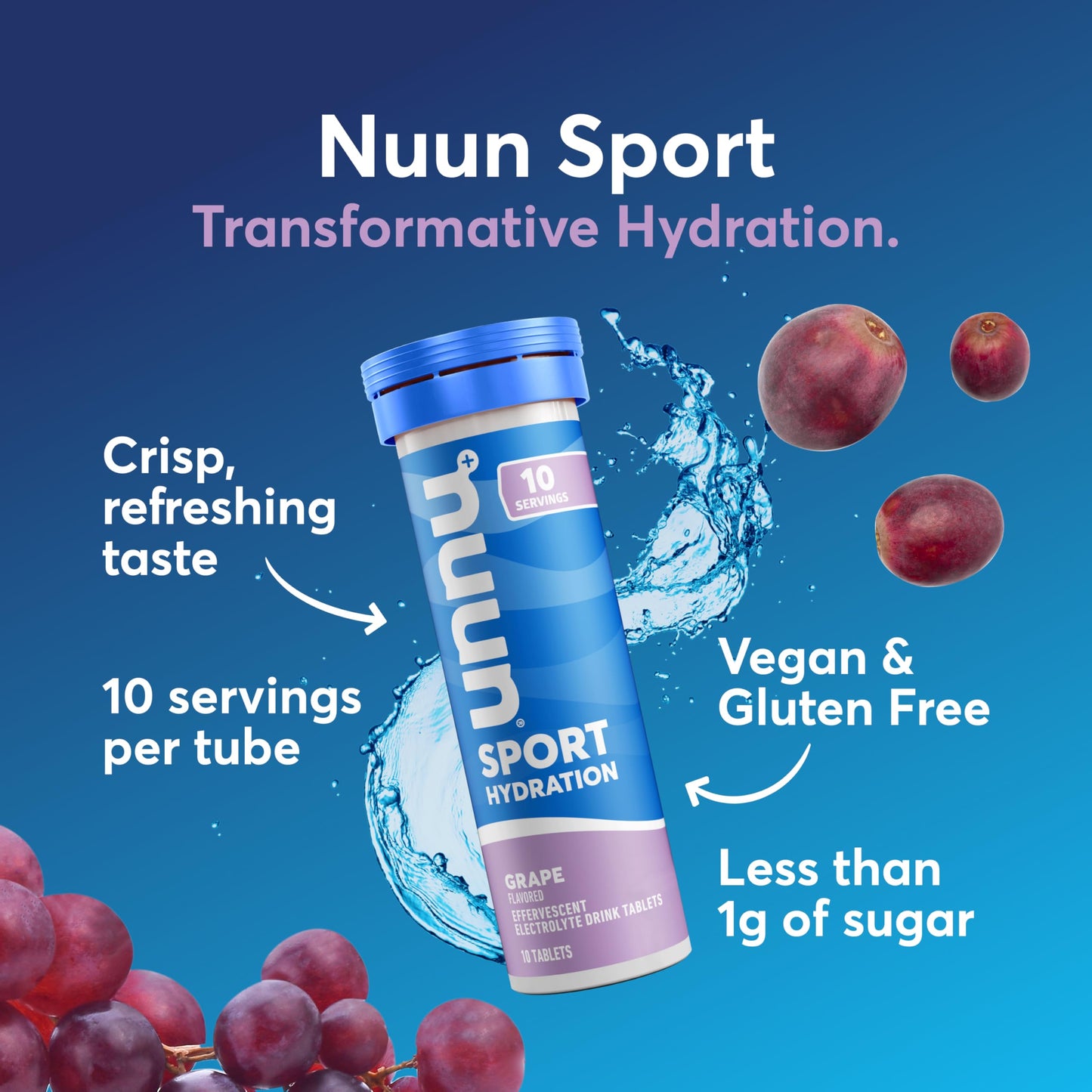 Nuun Sport Electrolyte Tablets with Magnesium, Calcium, Potassium, Chloride & Sodium, Gluten Free & Vegan, Mixed Flavors, 48 Pack (40 Servings Total)