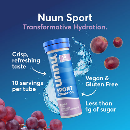 Nuun Sport Electrolyte Tablets with Magnesium, Calcium, Potassium, Chloride & Sodium, Gluten Free & Vegan, Mixed Flavors, 48 Pack (40 Servings Total)
