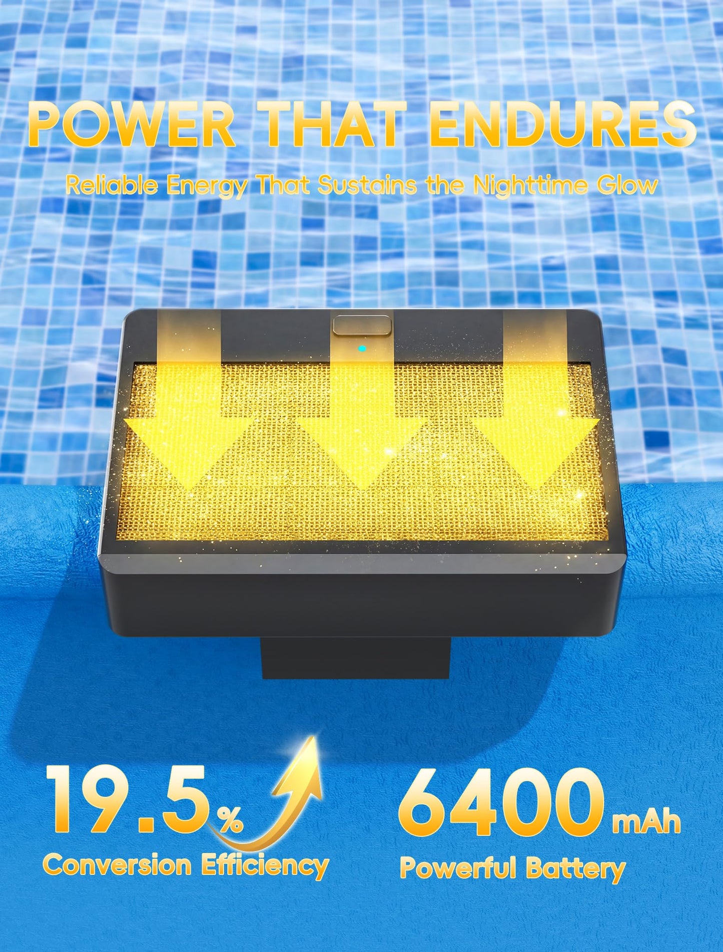 Solar Pool Lights Only for Metal Frame Above Ground Pools, 10-Color RGB 4-Mode LED Underwater Submersible Poolside Light with Auto Dusk Sensor, Waterproof Design, Remote & Timer Off, 1 Pack