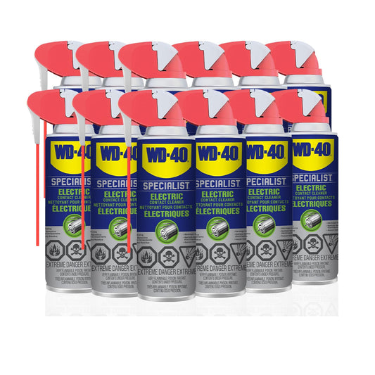 WD-40 Specialist Electric Contact Cleaner with Smart Straw, Removes Oil, Dirt, Flux Residue and Condensation from Electronics, Industrial Strength Quick-Drying Formula, 155g, Single Can