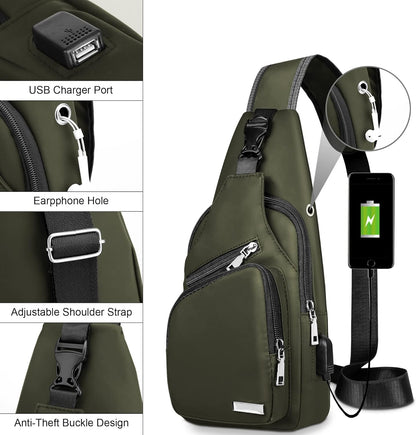 Wasserdichte Sling Bag Umhängetasche für Herren Damen Sling Rucksack Wanderrucksack Mehrzweck Cross Body Brusttasche