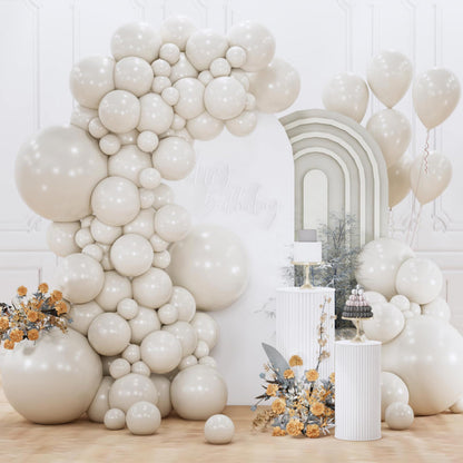 PartyWoo White Balloons 155pcs Different Sizes Pack of 18 12 10 5 Inch Matte White Latex Balloon Arch Kit Garland for Wedding Bridal Graduation Baby Shower Birthday Party Decorations White-Y13