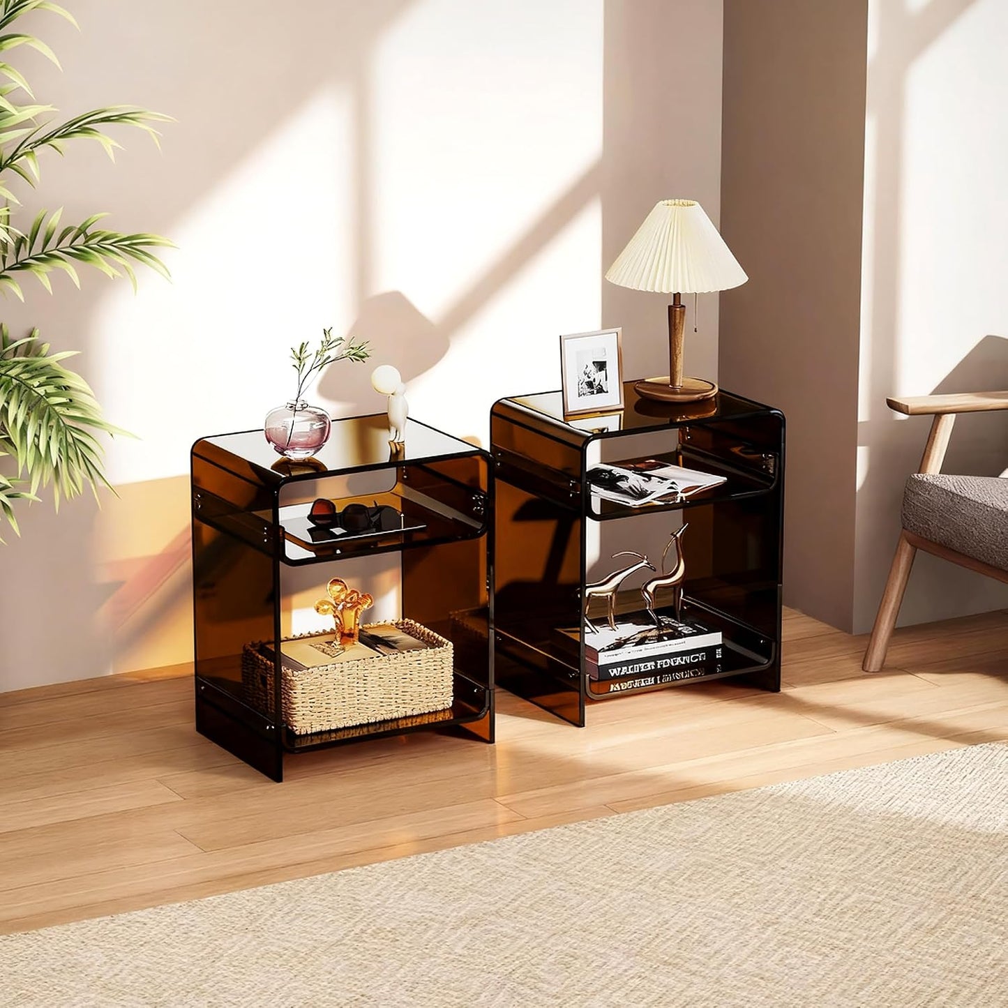 Acrylic End Table with Storage Shelf: A Stylish and Practical Addition to Any Room