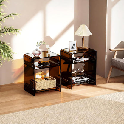 Acrylic End Table with Storage Shelf: A Stylish and Practical Addition to Any Room