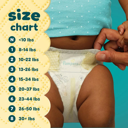 Pampers Swaddlers Disposable Baby Diapers Size 1, One Month Supply (198 Count) with Sensitive Water Based Baby Wipes 6X Pop-Top Packs (336 Count)