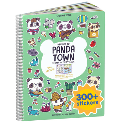 CUPKIN Animals Habitat 500+ Kids Sticker Book Toddler Airplane Travel Activity Coloring and Sticker Book, Road Trip Essentials, 12 Coloring Pages + 12 Scenes for Ages 2–8 Years