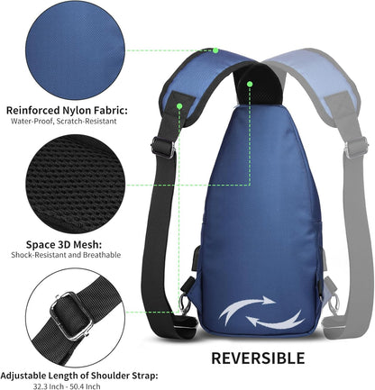 AMJ Sling Bag für Wandern und Outdoor, Umhängetasche, Reise-Brusttasche Daypack für Damen & Herren