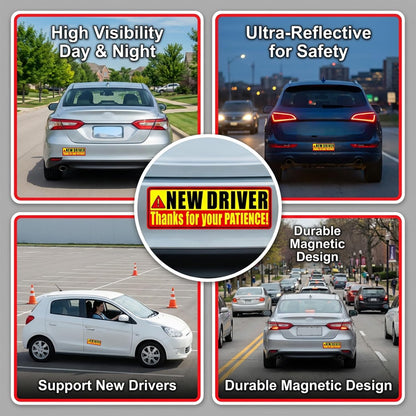 PSLER 3 Pcs New Driver Magnet for Car - Student Driver Car Magnet Funny Be Patient Student Driver Magnet Rookie Driver Car Bumper Magnets New Driver Teen Boys Girls