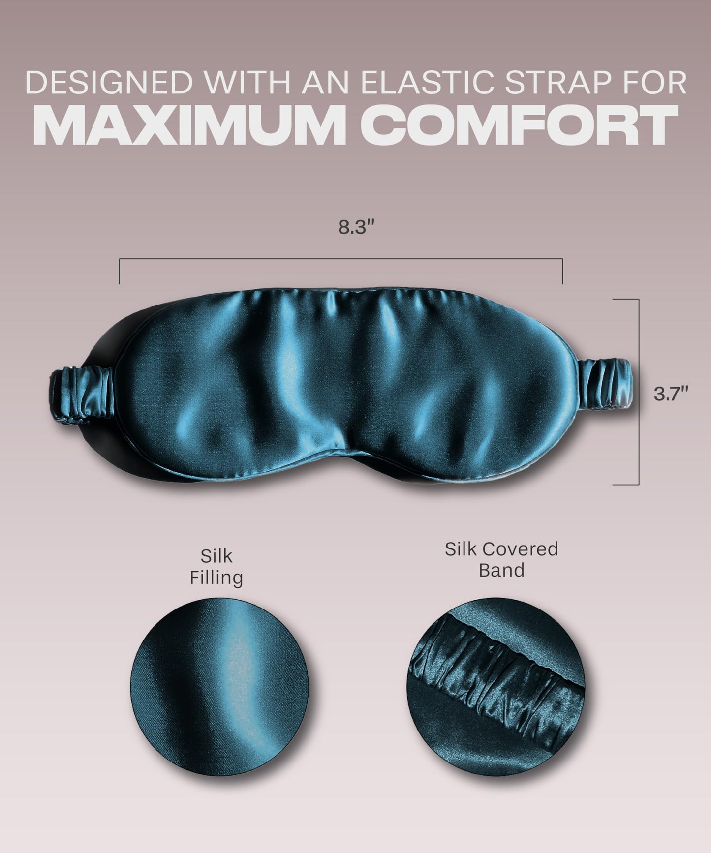 SUNDAYSILKS™ Exclusive Mulberry Silk Sleep Mask | Soft Eye Covers, Blackout Sleeping Mask for Women & Men | Silk Eye Mask for Sleep, Travel, and Relaxation | Antifaz para Dormir [Nude Champagne]